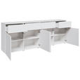 SIDEBOARD  220/80/40 cm 4 Schublade(n)  - Silberfarben/Weiß, Design, Holzwerkstoff/Kunststoff (220/80/40cm) - Xora