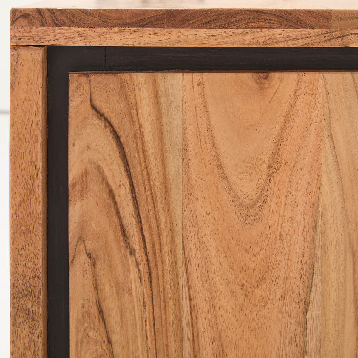 SIDEBOARD  in 150/85/40 cm  - Schwarz/Akaziefarben, Natur, Glas/Holz (150/85/40cm) - Livetastic