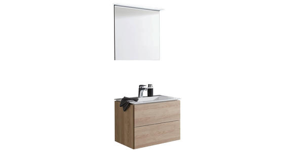 BADEZIMMER  in 61,2 cm  - Eiche Bianco/Weiß, Design, Holzwerkstoff/Stein (61,2cm) - Dieter Knoll