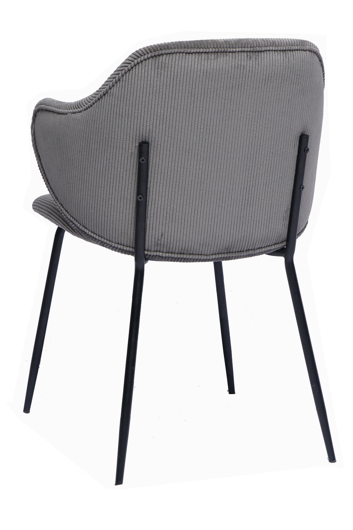 ARMLEHNSTUHL-SET 2 Stück  in Cord  - Schwarz/Grau, MODERN, Textil/Metall (54/83/55cm) - Livetastic