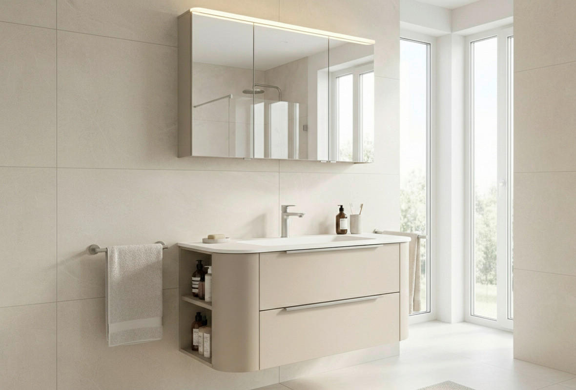 KUPAONICA   - bijela/kašmir, Konvencionalno, kamen/drvni materijal (100cm) - Novel