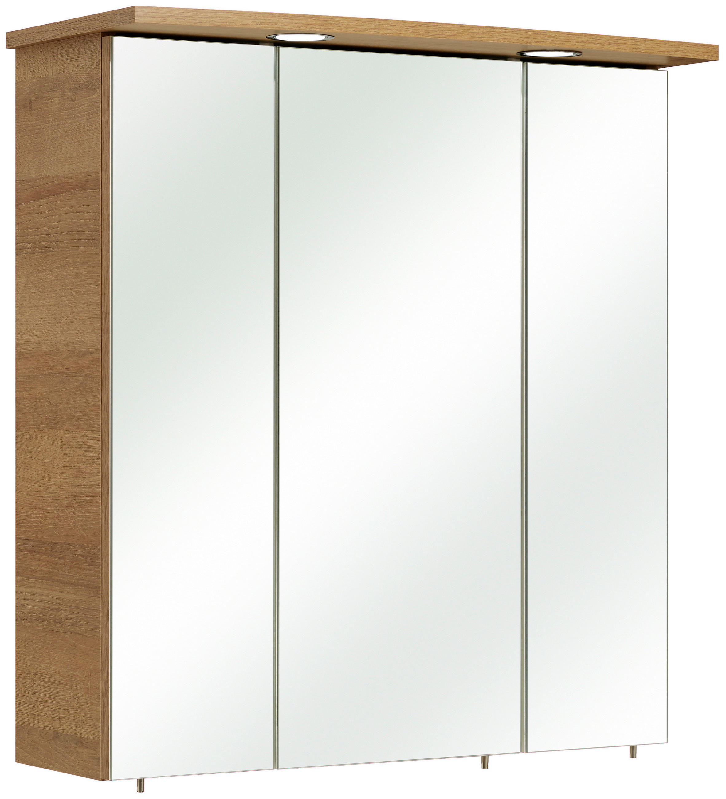 SPIEGELSCHRANK 65/72/20 cm  - Chromfarben/Eichefarben, KONVENTIONELL, Glas/Holzwerkstoff (65/72/20cm) - Xora