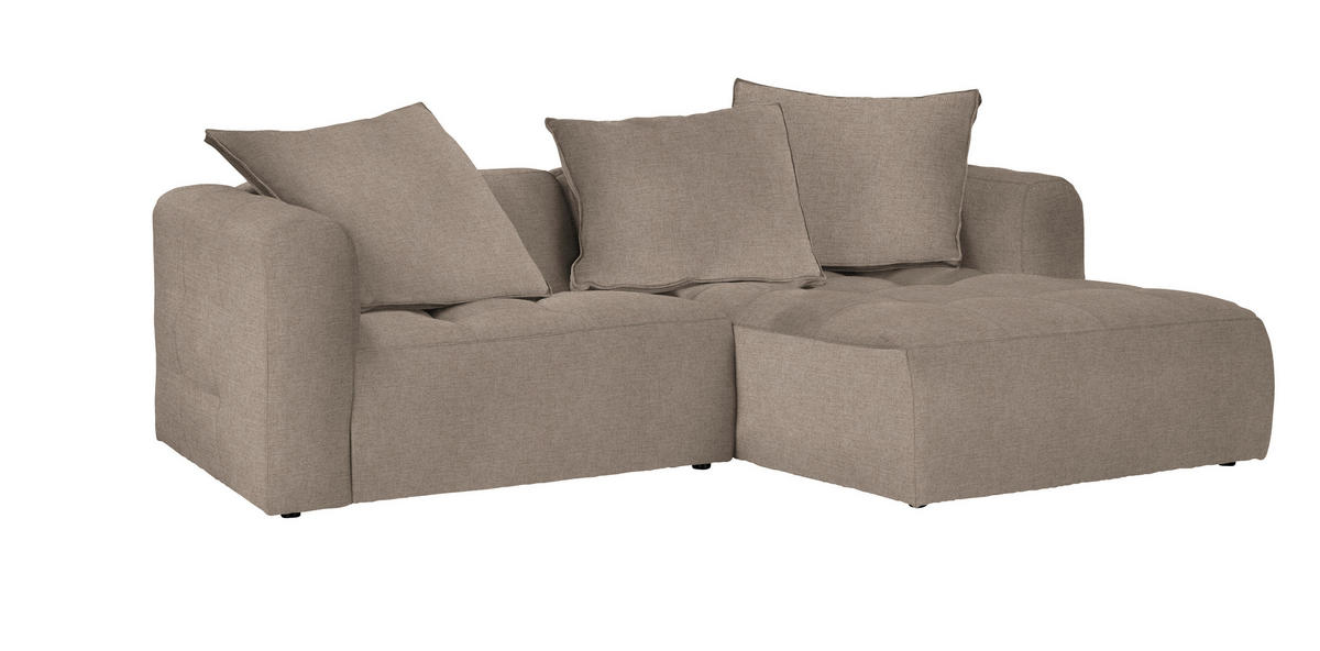 ECKSOFA in Flachgewebe Braun  - Schwarz/Braun, Lifestyle, Kunststoff/Textil (240/173cm) - Stylife
