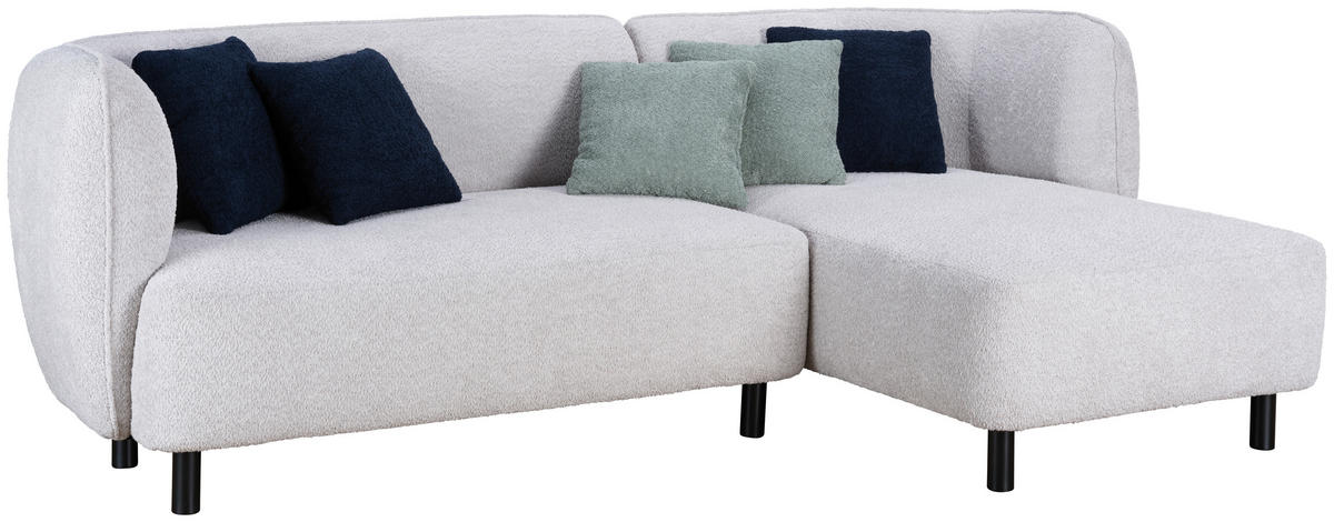 SEDEŽNA GARNITURA, šenilja bež  - črna/zelena, Design, tekstil/les (236/148cm) - Lomoco