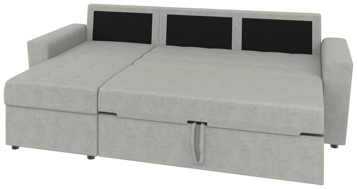 ECKSOFA TERMOLI in Jacquard Hellgrau  155/231 cm  - Hellgrau/Schwarz, Design, Kunststoff/Textil (155/231cm) - MID.YOU