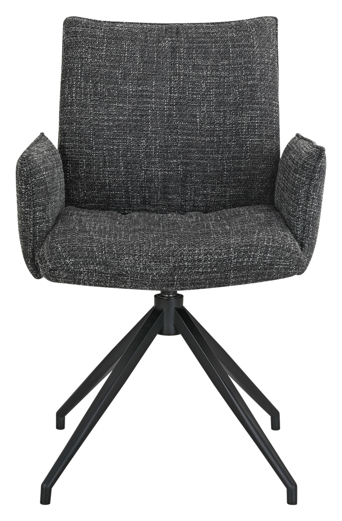 ARMLEHNSTUHL  Sitzfläche 360° drehbar, automatische Rückholfunktion Webstoff  Schwarz  - Schwarz, Design, Textil/Metall (60,5/87/61,5cm) - Novel