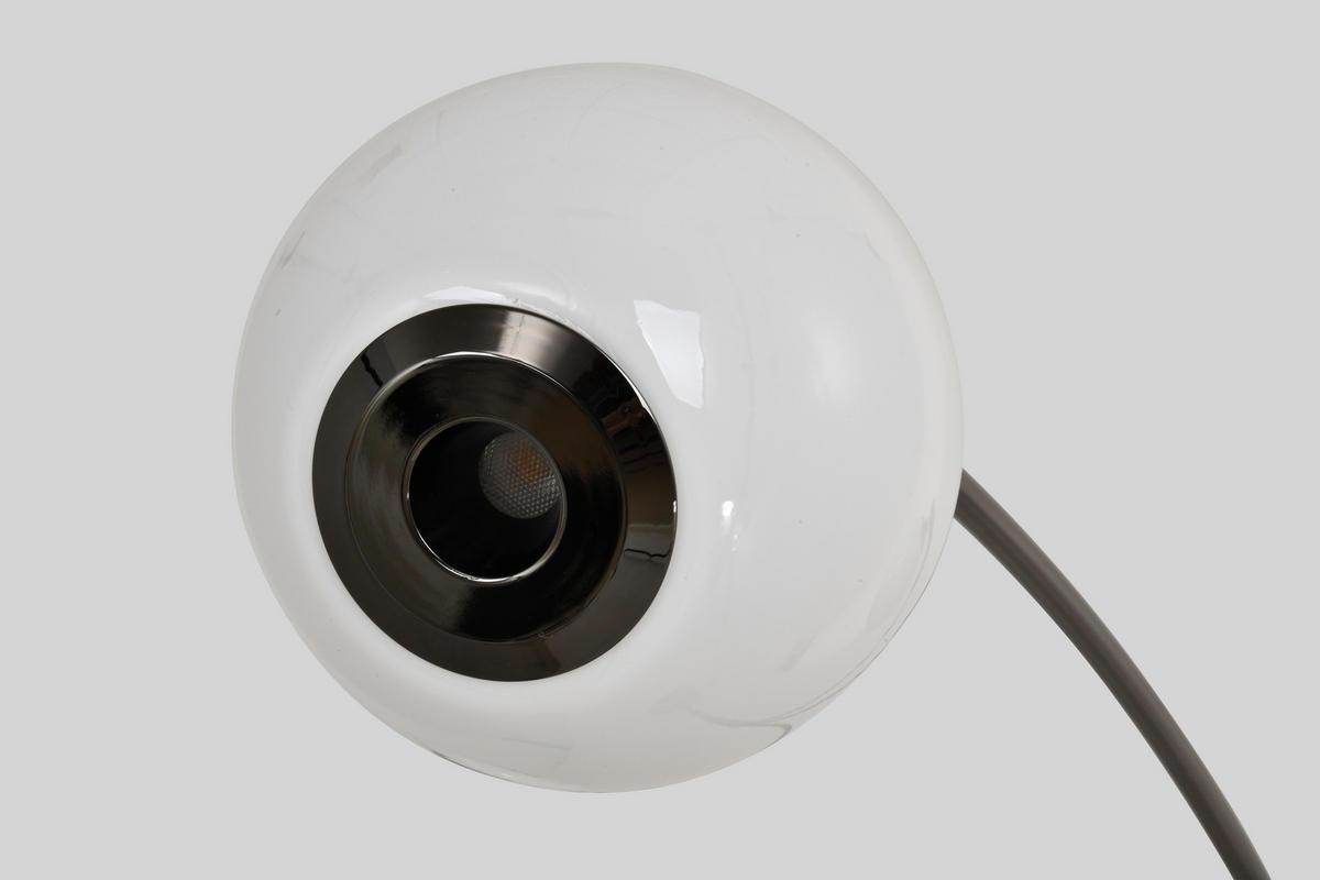 LED-STEHLEUCHTE Biarritz 87,5/162,5/52 cm  - Schwarzchrom, Design, Glas/Kunststoff (87,5/162,5/52cm)