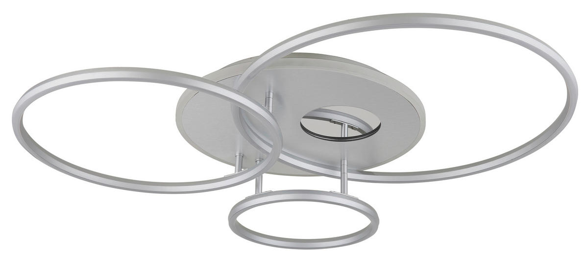 LED-DECKENLEUCHTE 90/70/13 cm   - Silberfarben/Weiß, Design, Kunststoff/Metall (90/70/13cm) - Globo