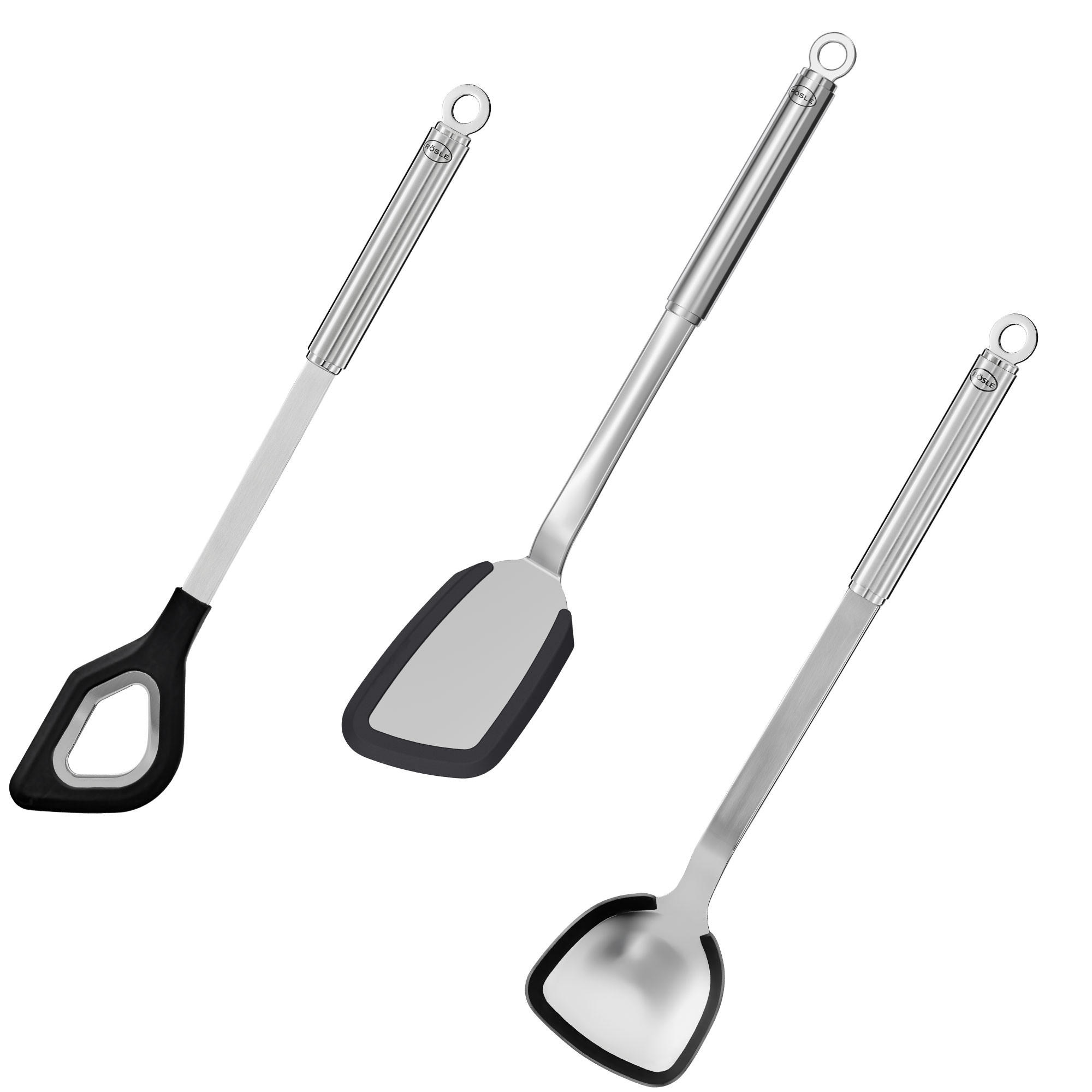 KÜCHENHELFERSET Küchenklassiker  - Edelstahlfarben, Basics, Metall (10/37,5/0,9cm) - Rösle