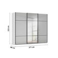 SCHWEBETÜRENSCHRANK 271/223/68 cm 3-türig Grau  - Schwarz/Grau, KONVENTIONELL, Glas/Holzwerkstoff (271/223/68cm) - Novel