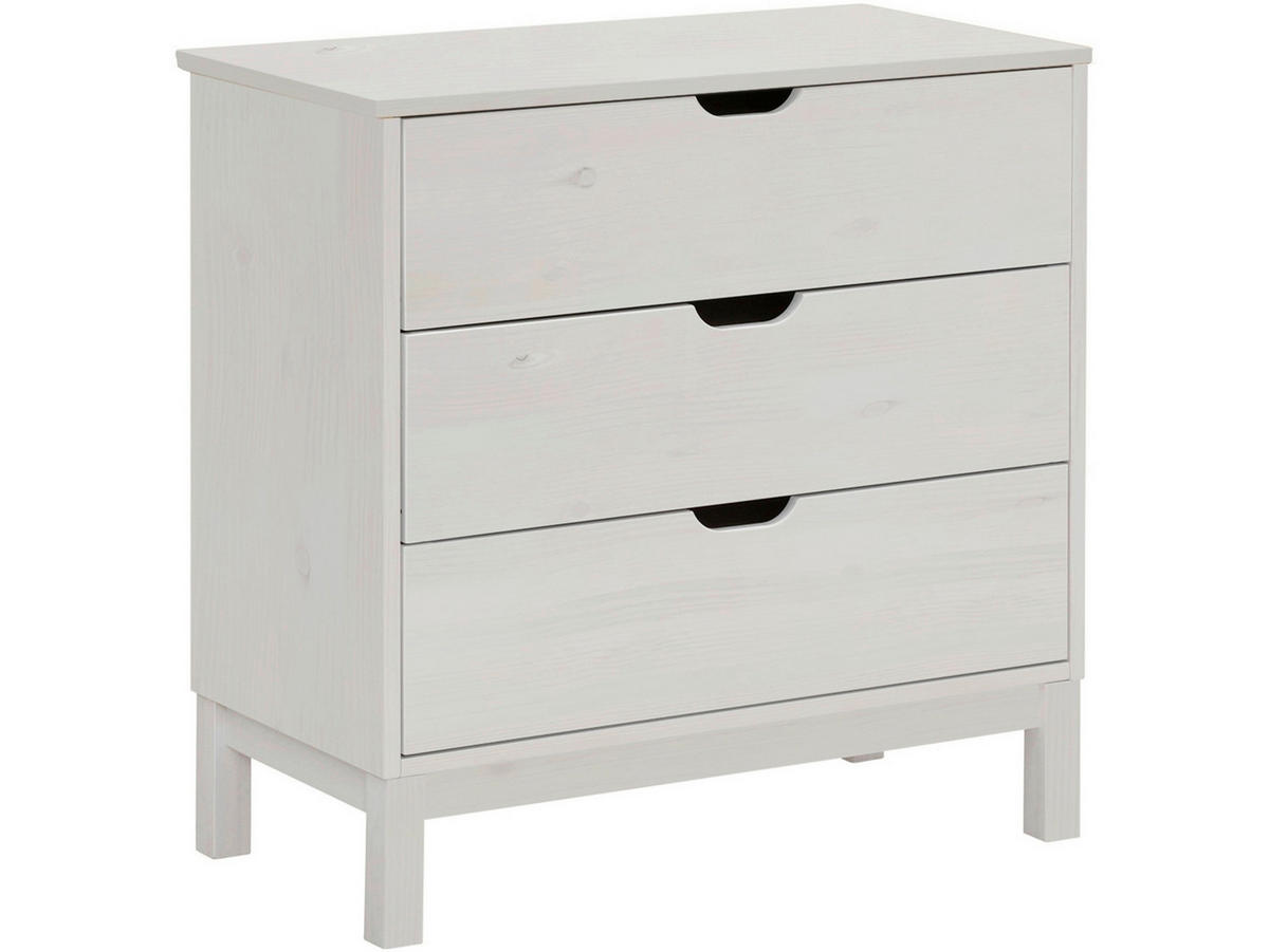 KOMMODE POZNAN, 76/75/39 cm, 3 Schublade(n)  - Weiß, Design, Holz/Holzwerkstoff (76/75/39cm) - Livetastic