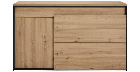 SIDEBOARD in 154/91/42 cm - Schwarz/Eiche Artisan, Design, Holzwerkstoff (154/91/42cm) - Hom`in
