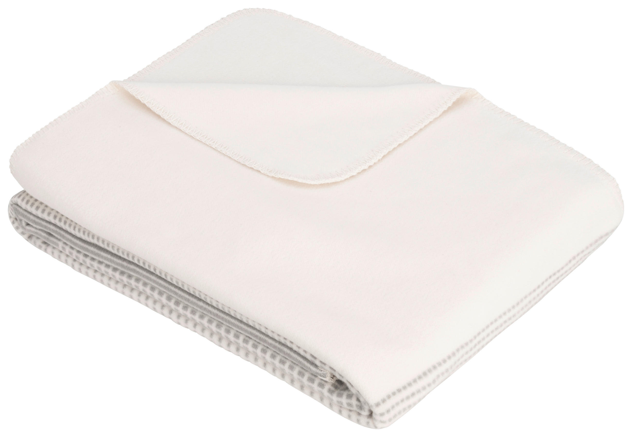 DECKE 2296 Salerno 140/200 cm  - Weiß/Grau, KONVENTIONELL, Textil (140/200cm) - Ibena