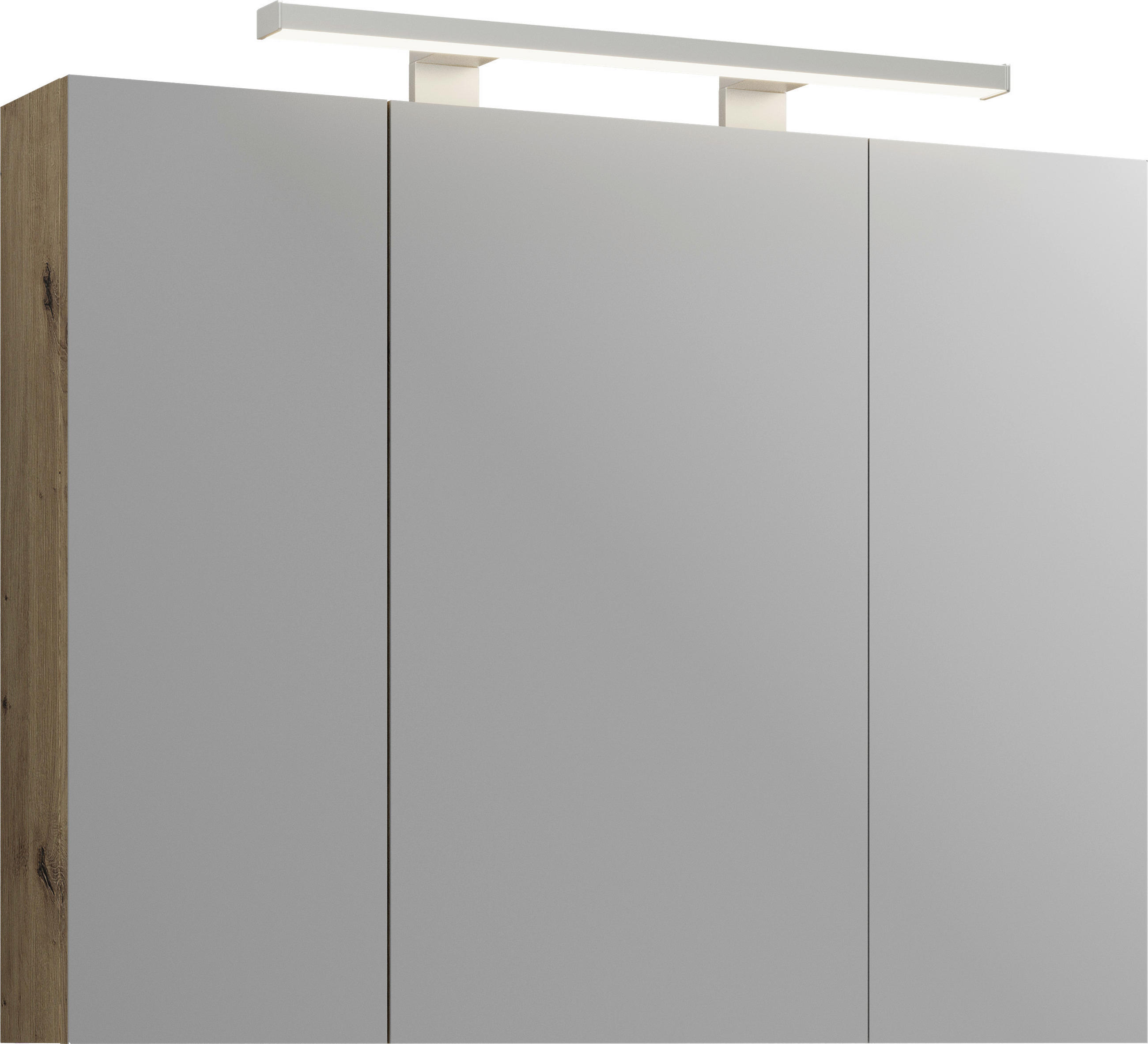 ZRCADLOVÁ SKŘÍŇKA, barvy dubu, barvy dubu, 90/74/18 cm - barvy dubu, Moderní, kompozitní dřevo/sklo (90/74/18cm) - Stylife
