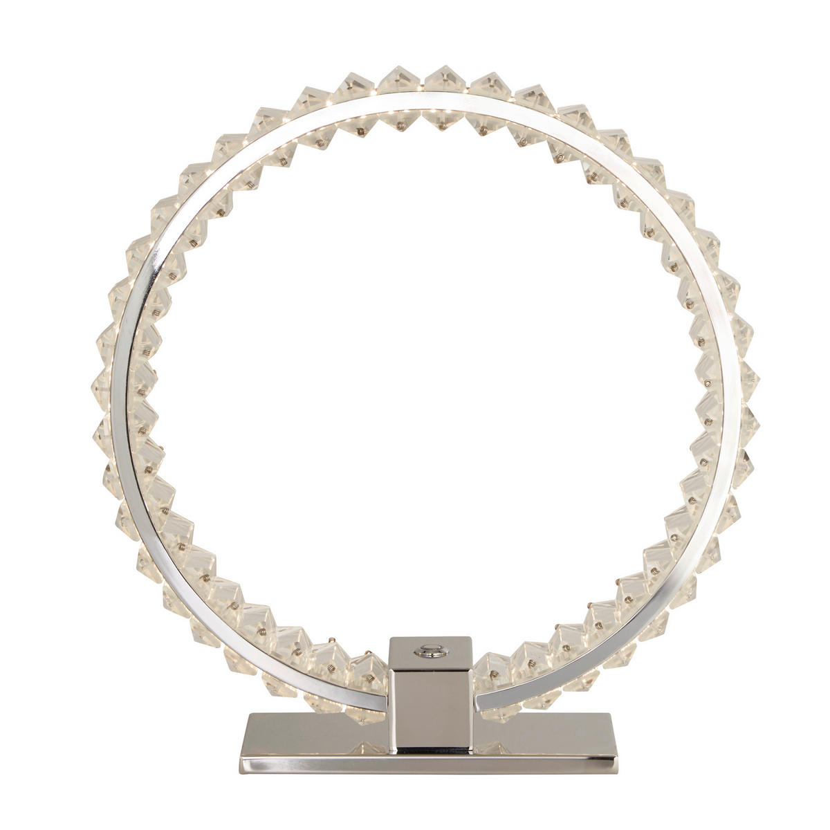 LED-TISCHLEUCHTE Hoop 35/10/38 cm   - Chromfarben, LIFESTYLE, Glas/Metall (35/10/38cm) - Searchlight