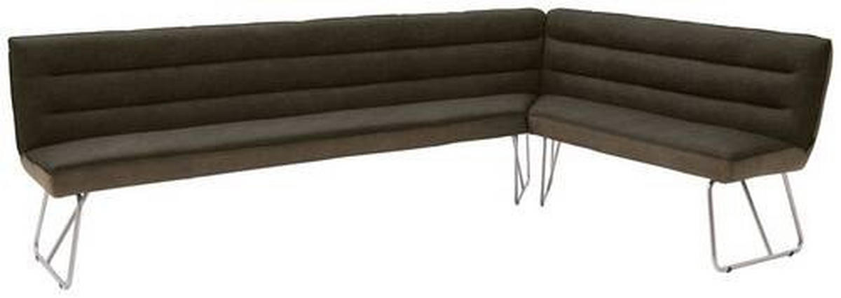 ECKBANK 284/184 cm  in Braun, Edelstahlfarben  - Edelstahlfarben/Braun, Design, Textil/Metall (284/184cm) - Dieter Knoll