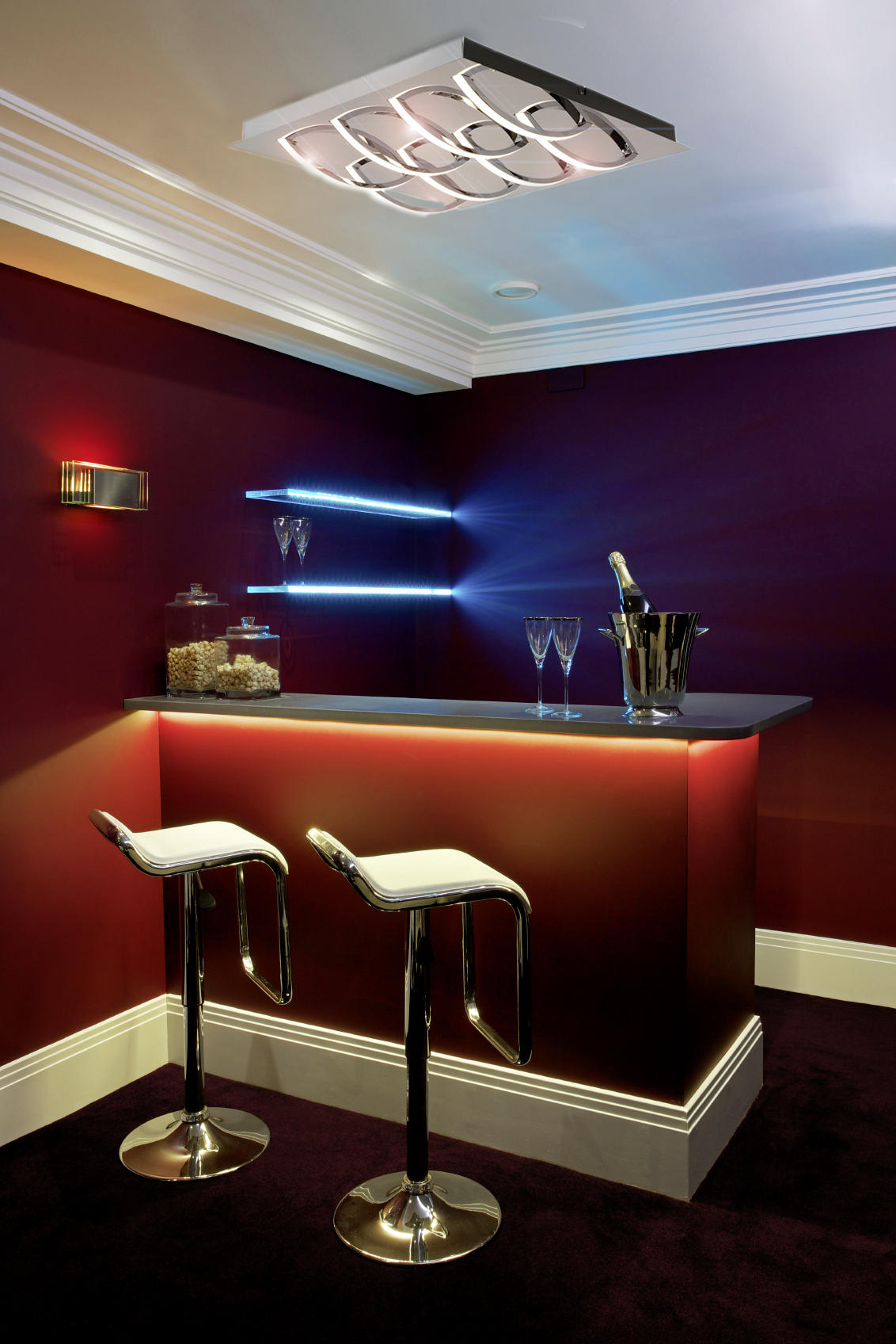 LED-DECKENLEUCHTE Mancheste 41/41/8,5 cm   - Chromfarben/Opal, Basics, Kunststoff/Metall (41/41/8,5cm) - Näve