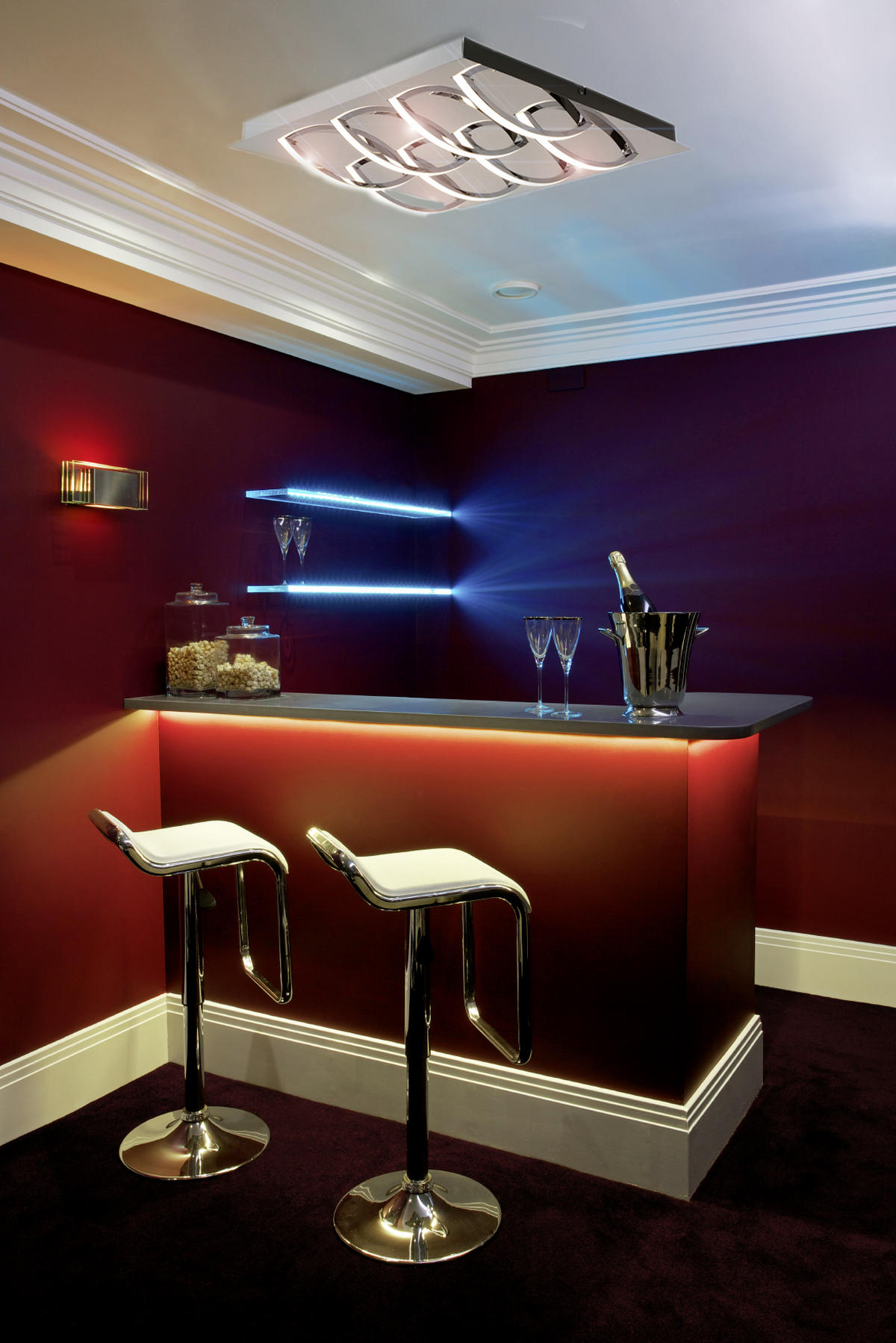 LED-DECKENLEUCHTE Mancheste 41/41/8,5 cm   - Chromfarben/Opal, Basics, Kunststoff/Metall (41/41/8,5cm) - Näve
