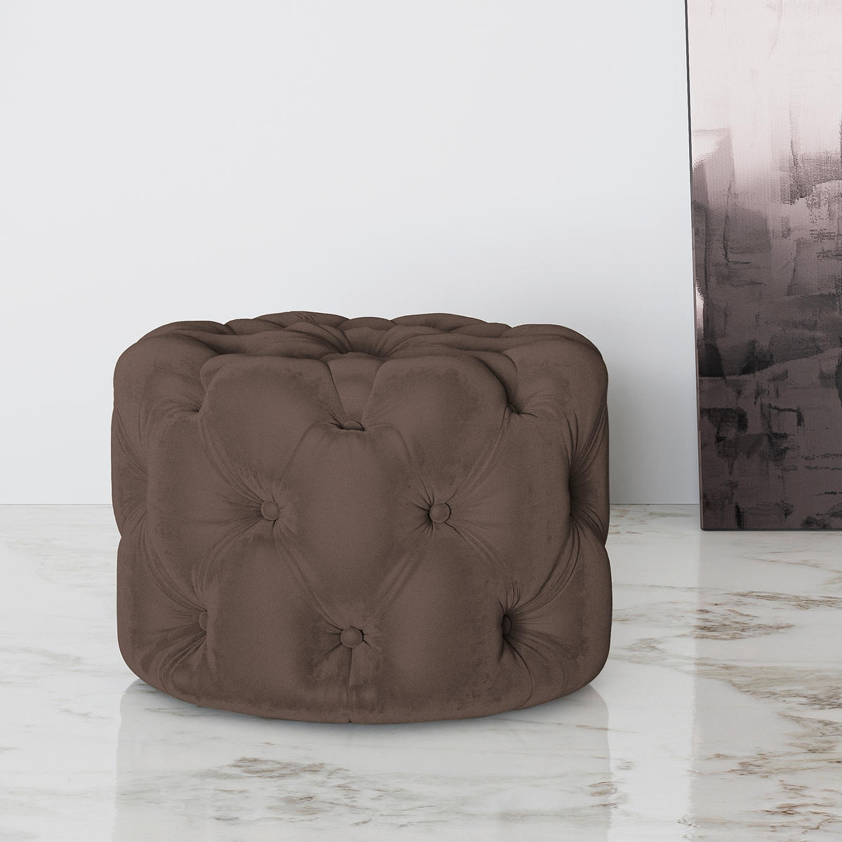 HOCKER in Textil Braun  - Schwarz/Braun, Design, Kunststoff/Textil (60/39/60cm) - P & B
