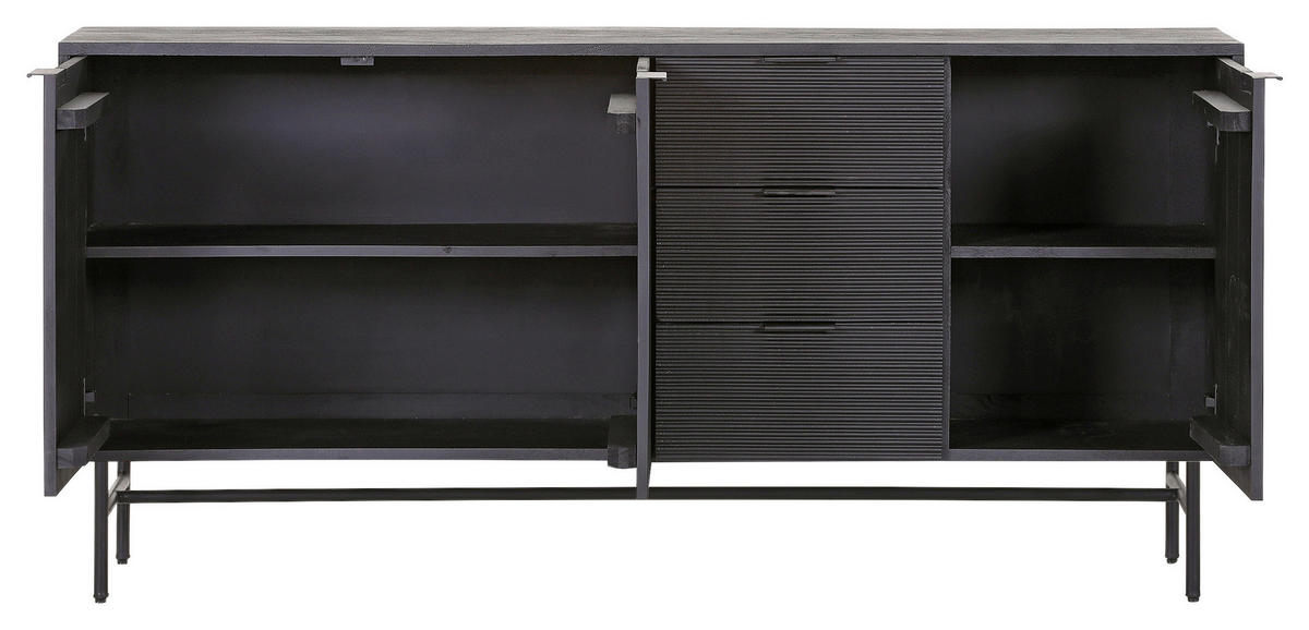 SIDEBOARD  in 170/80/42 cm  - Schwarz, LIFESTYLE, Holz/Metall (170/80/42cm) - Landscape