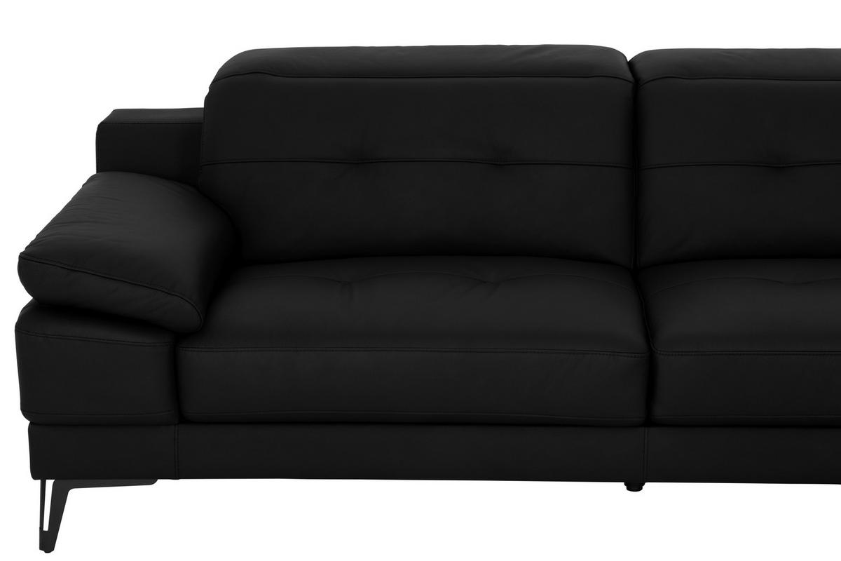 KUTNA GARNITURA koža  crna   - crna, Moderno, koža/tekstil (287/224cm) - MID.YOU