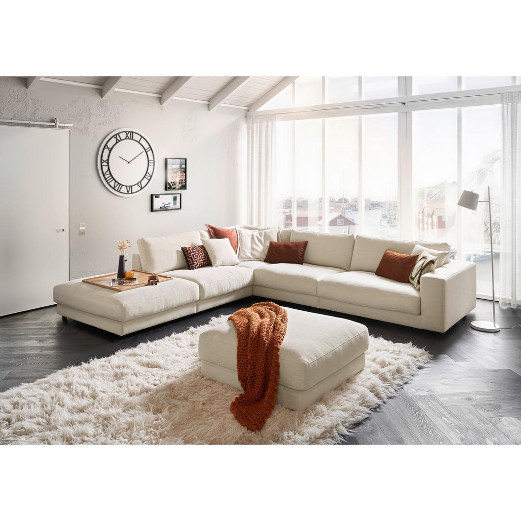 Thumbnail - Pure Home Lifestyle Hocker, Natur, Weiß, Textil, quadratisch, 100x44x100 cm, Blauer Engel, Goldenes M, Oeko-Tex® Standar...