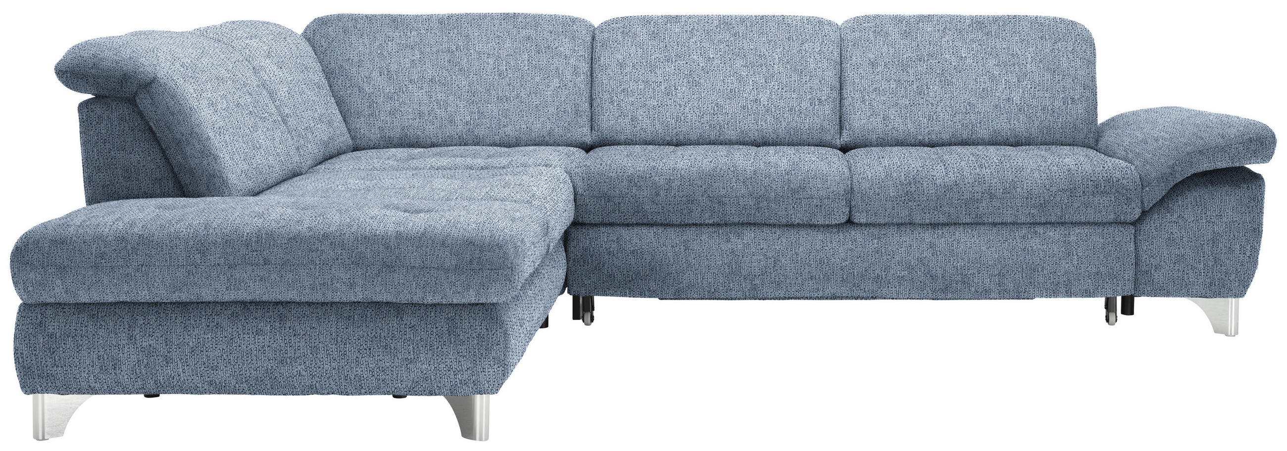 ECKSOFA in Webstoff Hellblau  - Alufarben/Hellblau, Design, Textil/Metall (260/319cm) - Beldomo Style