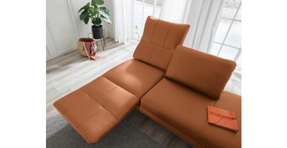 RÉCAMIERE in Echtleder Cognac - Chromfarben/Cognac, Design, Leder/Metall (209/85-109/95-16cm) - Dieter Knoll