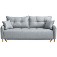 SCHLAFSOFA  in Chenille Hellgrau  - Buchefarben/Hellgrau, Design, Holz/Textil (217/97/101cm) - Carryhome