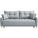 SCHLAFSOFA  in Chenille Hellgrau  - Buchefarben/Hellgrau, Design, Holz/Textil (217/97/101cm) - Carryhome