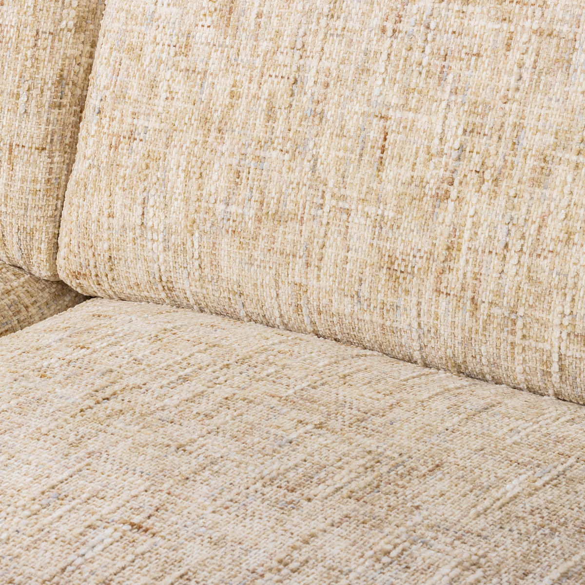 3-SITZER-SOFA Webstoff Beige  - Beige/Schwarzchrom, Design, Textil/Metall (187/85/92cm) - Livetastic