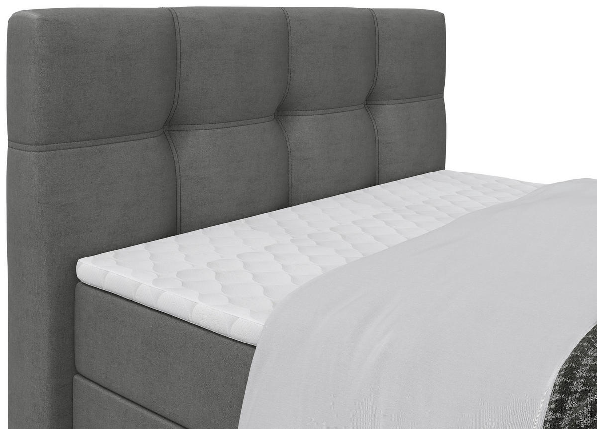 BOXBETT 120/200 cm  in Grau  - Schwarz/Grau, Basics, Kunststoff/Textil (120/200cm) - Chameo