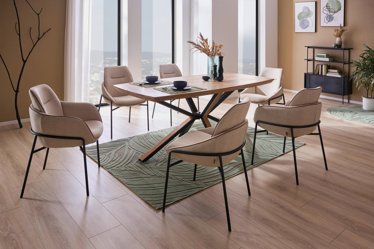 STOL järn mikrofiber  - beige/brun, Design, metall/textil (55/87/63cm) - Lomoco