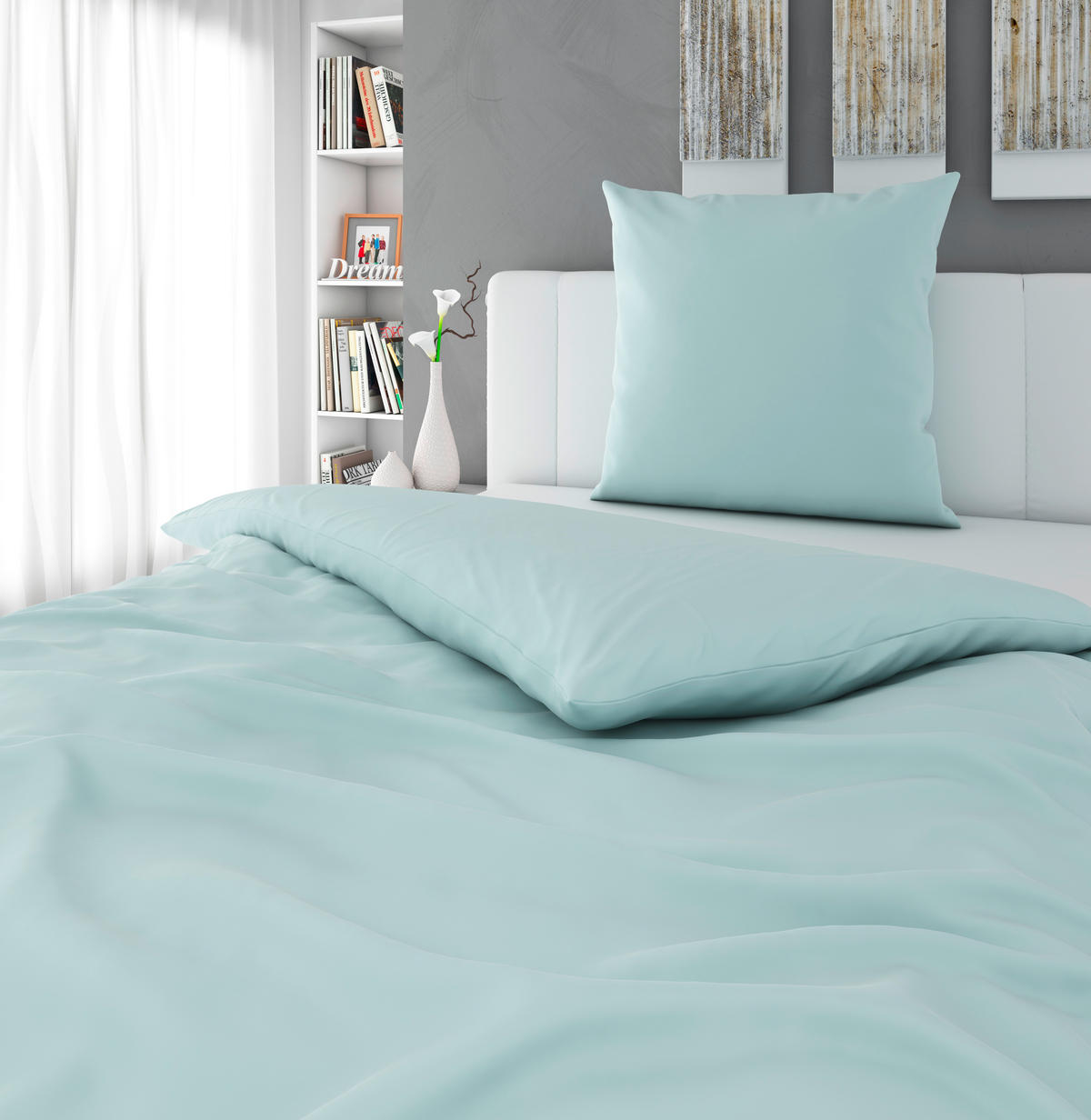 BETTWÄSCHE Satin 155/220 cm  - Silberfarben, Textil (155/220cm) - Novel