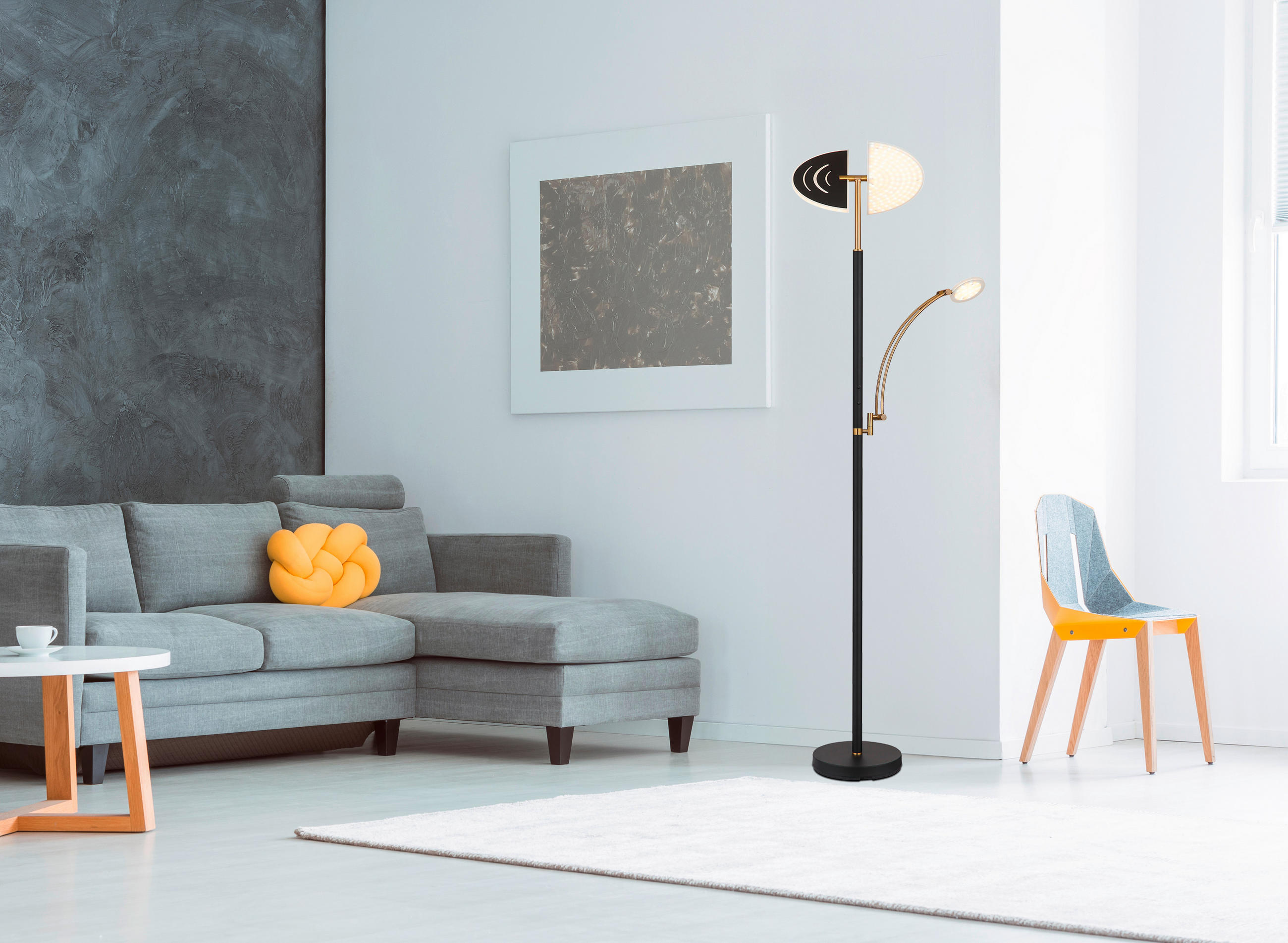 LED-UPLIGHT TIRANA 80/40,5/183 cm    - vit/bronsfärgad, Design, metall/plast (80/40,5/183cm) - Globo