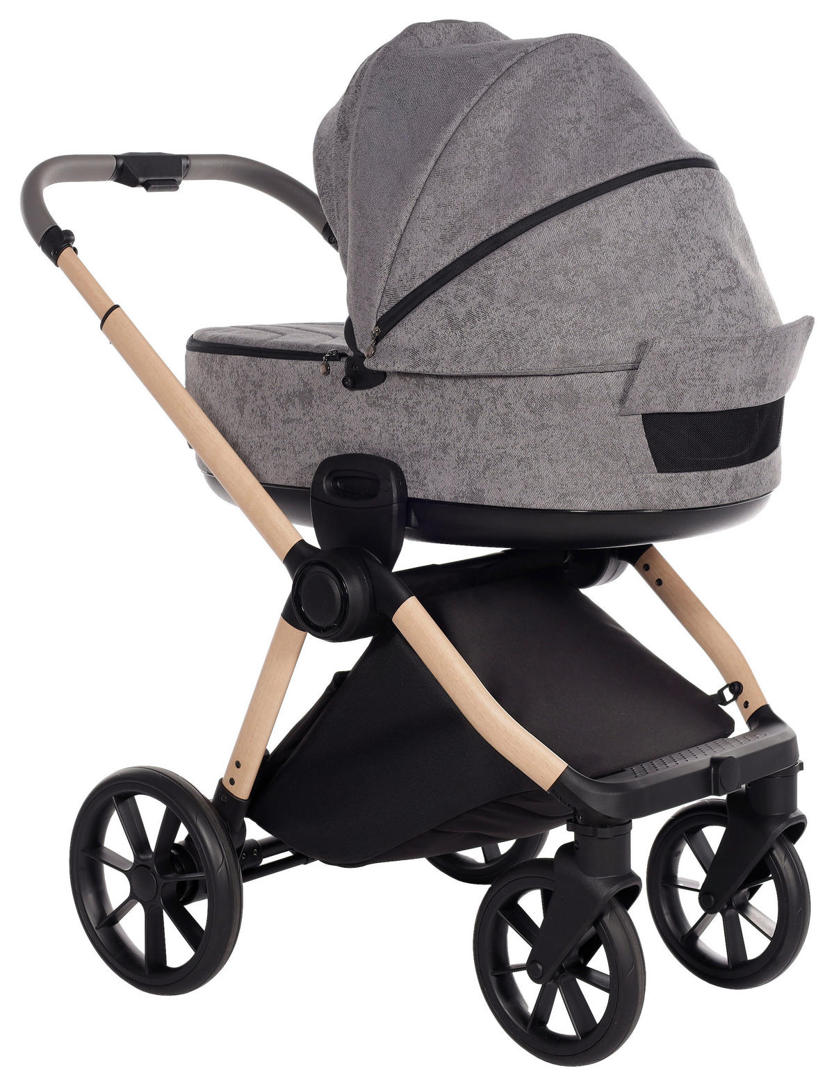 KINDERWAGENSET  Facetty  Poppy Mousse  - Beige/Grau, Design, Textil/Metall (104,5/62/94cm) - Jimmylee