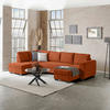 WOHNLANDSCHAFT Terracotta Mikrofaser  - Terracotta/Schwarz, MODERN, Kunststoff/Textil (178/305/155cm) - P & B