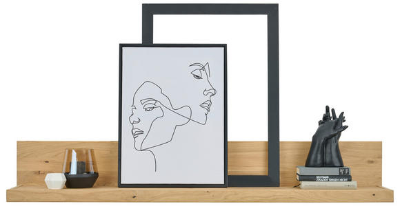 WANDBOARD Kerneiche furniert, massiv Eichefarben  - Eichefarben, Natur, Holz (154/24/24cm) - Linea Natura