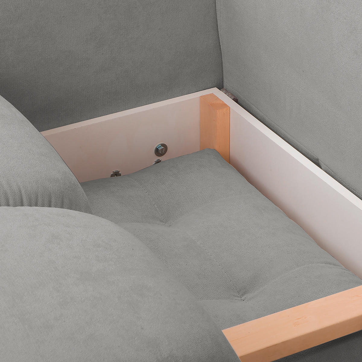 ECKSOFA in Mikrofaser Grau  - Silberfarben/Grau, Design, Textil/Metall (256/175cm) - Livetastic