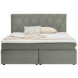 BOXSPRINGBETT 180/200 cm  in Ecru  - Ecru/Schwarz, Design, Kunststoff/Textil (180/200cm) - Xora
