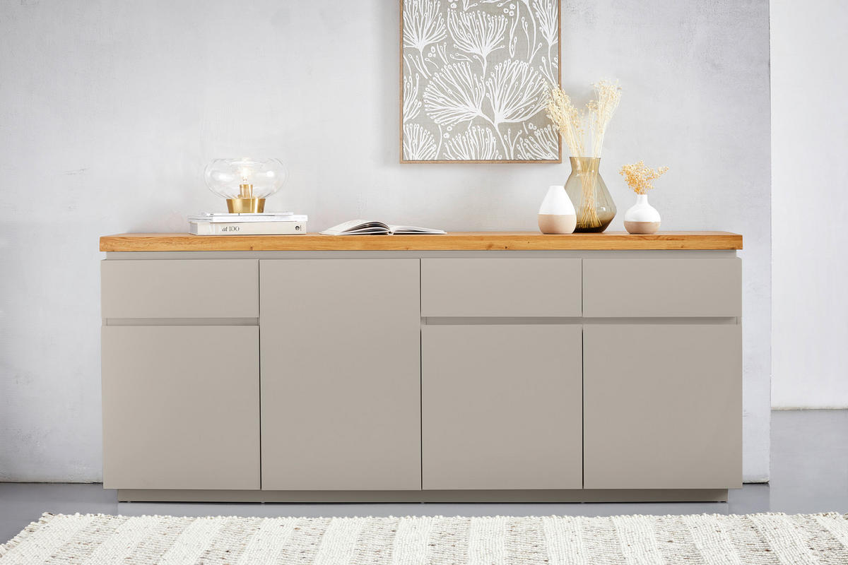 SIDEBOARD 195/82/42 cm  - Kaschmir/Eichefarben, KONVENTIONELL, Holz/Holzwerkstoff (195/82/42cm) - Novel