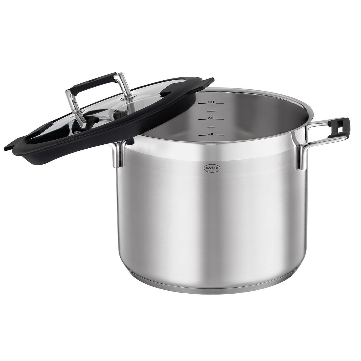 KOCHTOPF Silence Pro 8.7 L  - Edelstahlfarben/Transparent, Basics, Metall (27cm) - Rösle