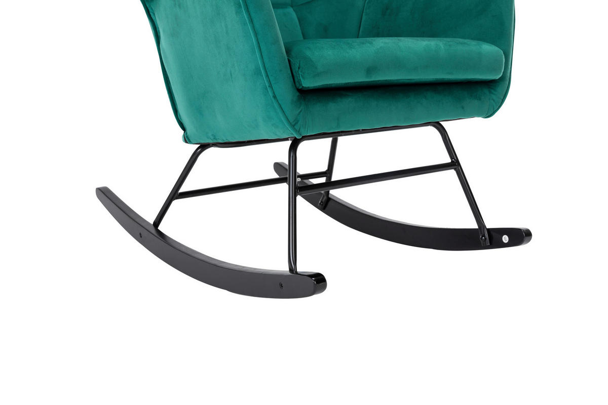 GUGALNIK,  zelena, črna les, kovina, tekstil - črna/zelena, Trend, kovina/tekstil (96/89/68cm) - Xora