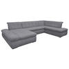 WOHNLANDSCHAFT Dunkelgrau Mikrofaser  - Chromfarben/Dunkelgrau, KONVENTIONELL, Textil/Metall (172/353/216cm) - MID.YOU