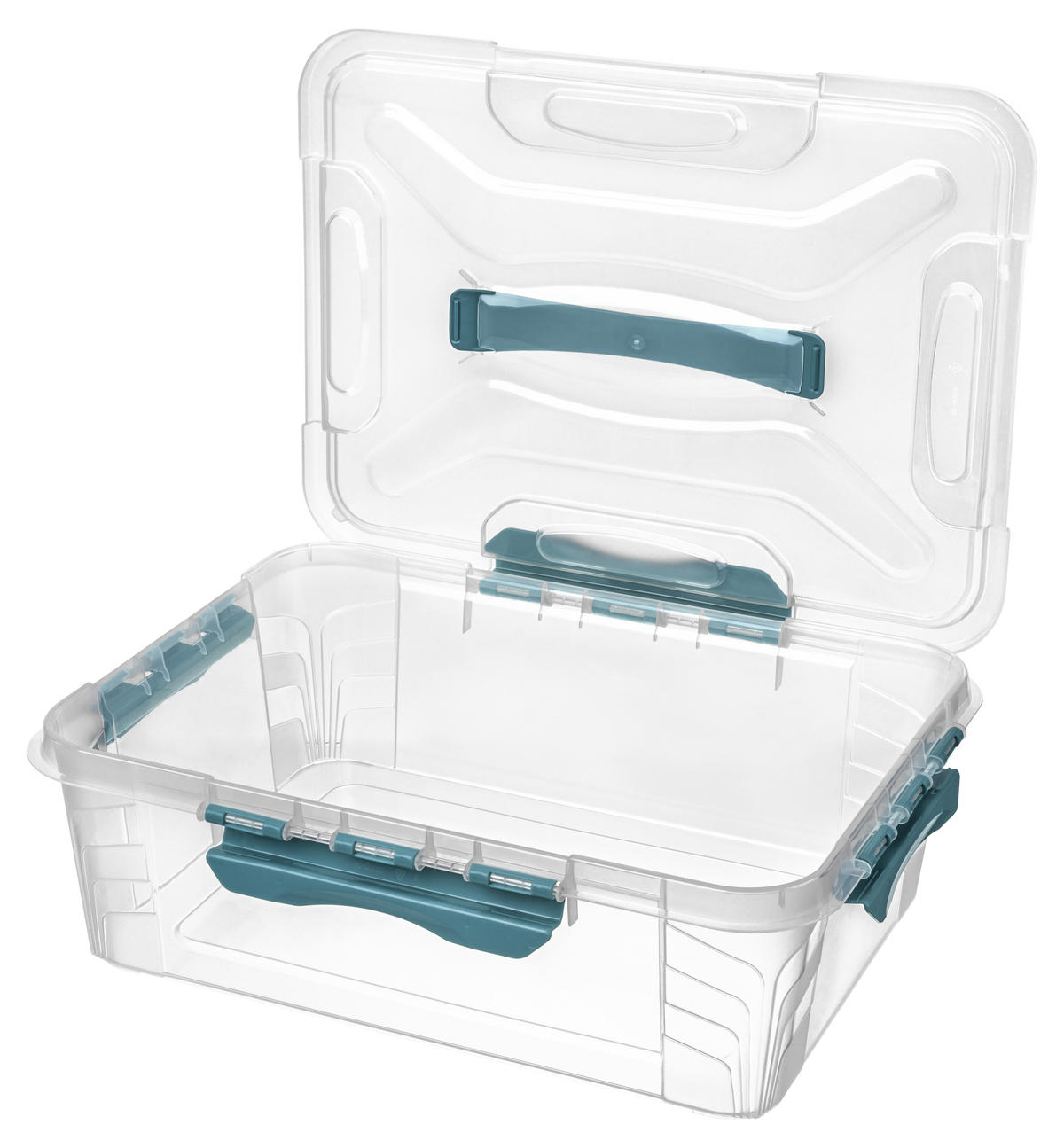 BOX S VEKOM 10 l - priehľadné/svetlomodrá, Basics, plast (39/29/12,4cm)