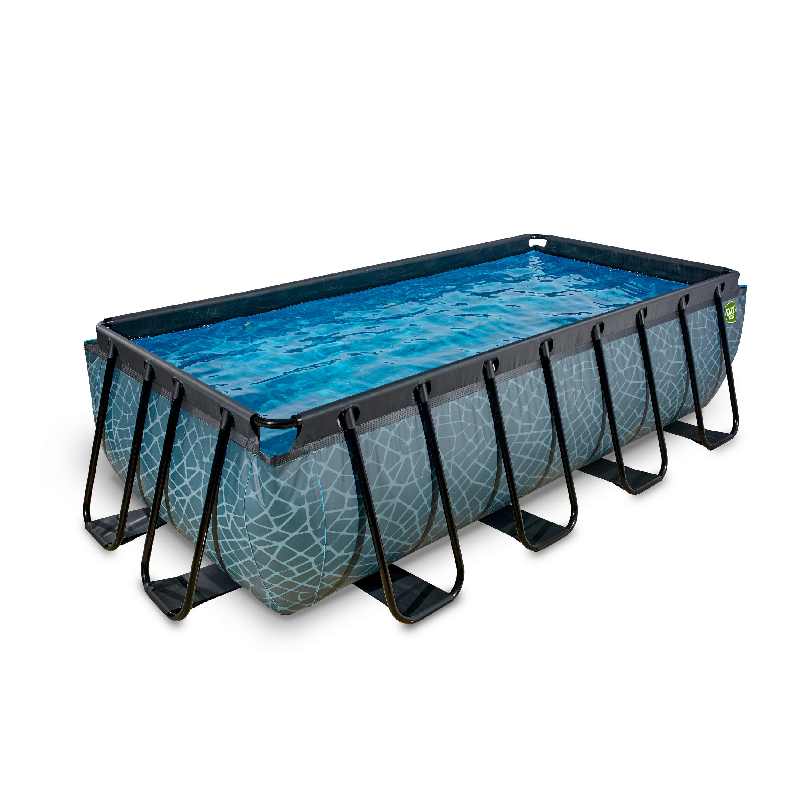 POOL-SET 450/250/100 cm  - Grau, KONVENTIONELL, Kunststoff (450/250/100cm) - EXIT Toys