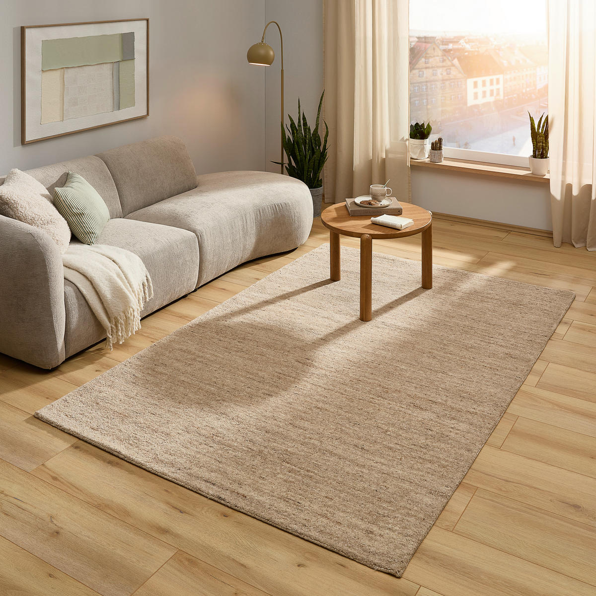 Covor Din Lână Indian Handicraft    - bej, Design, textil (130/190cm) - Linea Natura