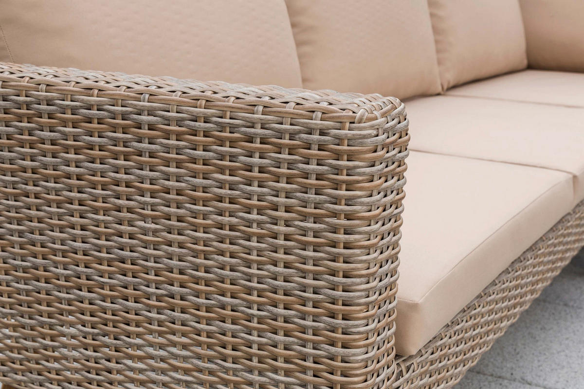 LOUNGEGARNITUR   Aluminium  - Naturfarben, KONVENTIONELL, Glas/Kunststoff - Gardenson