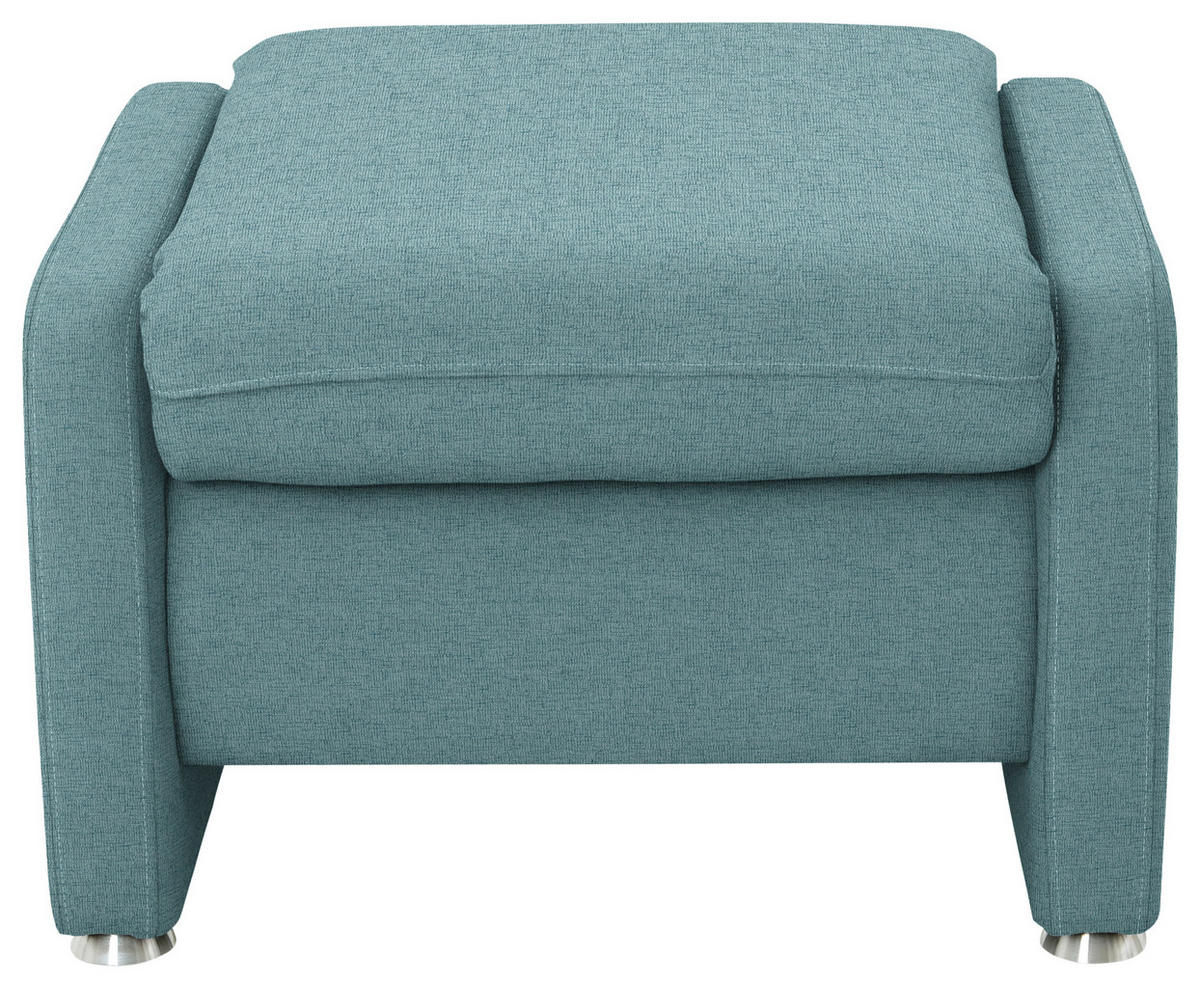 HOCKER in Textil Hellblau  - Alufarben/Hellblau, KONVENTIONELL, Textil/Metall (67/44/58cm) - Beldomo Comfort