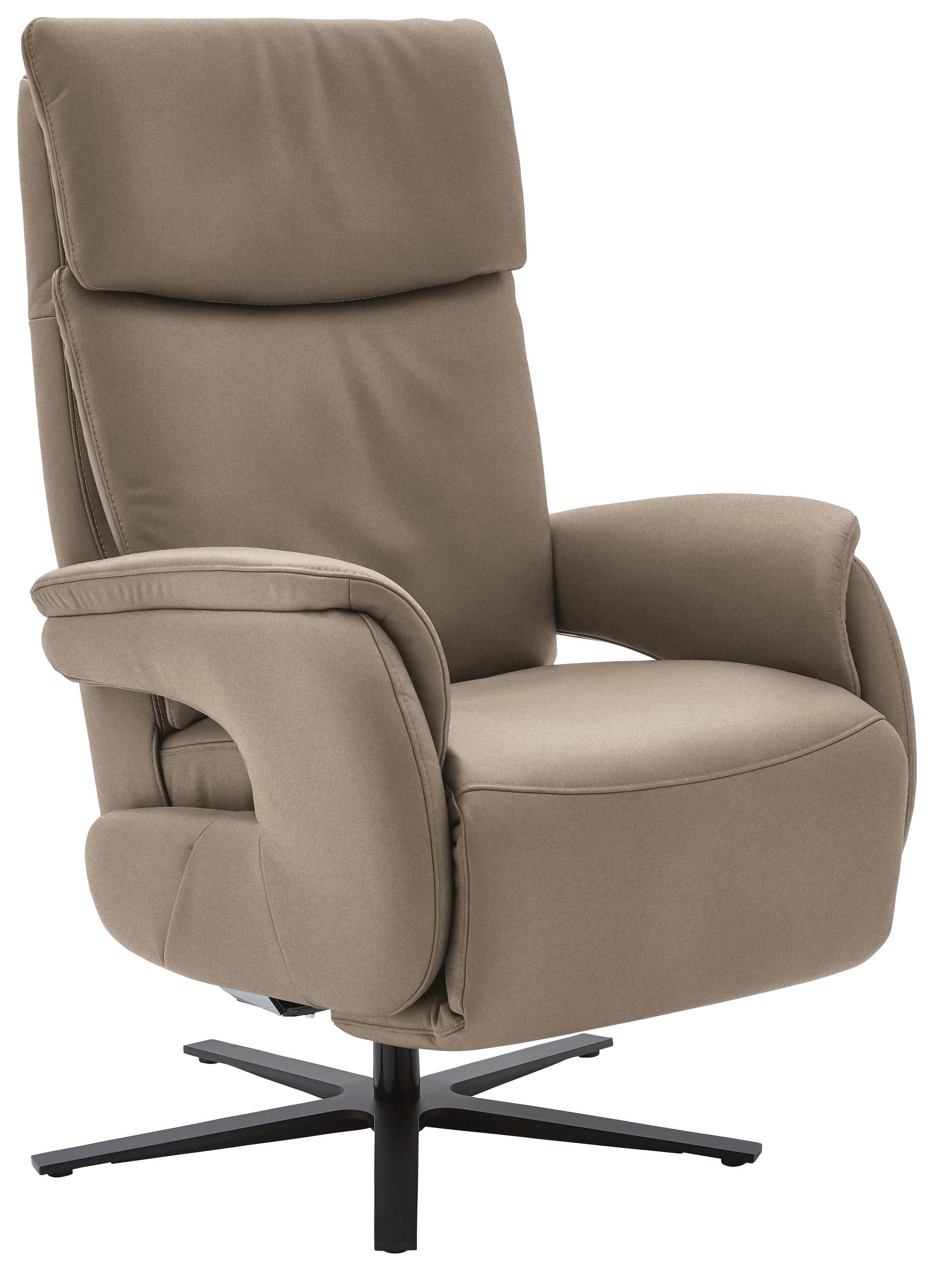 RELAXSESSEL in Textil Taupe - Taupe/Schwarz, Design, Textil/Metall (70/117/85cm) - Dieter Knoll